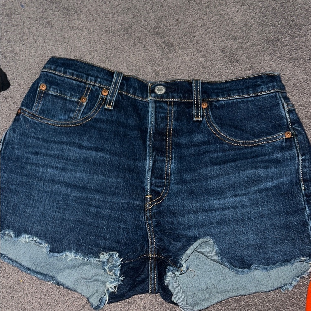 Levi's Blue Jean Shorts Distressed Cut-Off Style